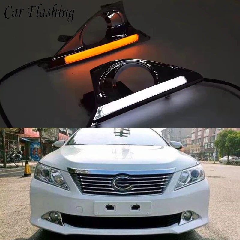 Car Flashing 1 Pair DRL For Toyota Camry 2012 2013 2014 LED Daytime