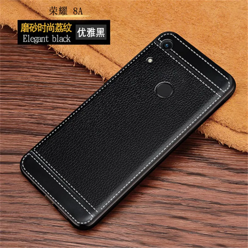 Силиконовый чехол для Huawei Honor Play 8A Pro Lychee кожаный мягкий из ТПУ с узором Honor8A etui kryt