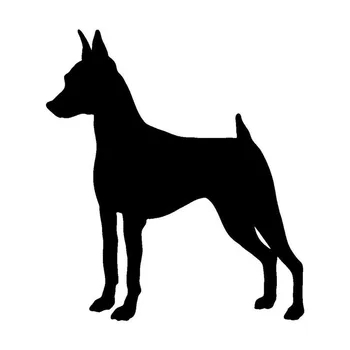 

11.2*12.7CM Miniature Pinscher Dog Car Stickers Creative Vinyl Decal Car Styling Truck Decoration Black/Silver S1-0697