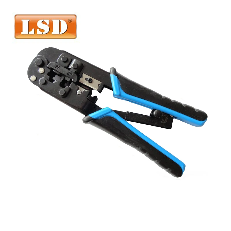Modular Telecom Crimping Tool Network Cable Ratchet Crimping Pliers Strippers 