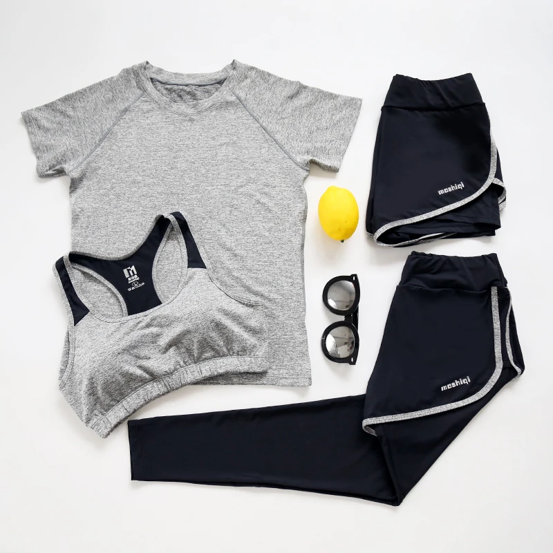 

Verzy Large Size 4XL Yoga Suit Women Sport Sets Fitness Jogging Jumpsuit Gym Running T-Shirt Tops&Sports Bra Vest&Fitness Pants