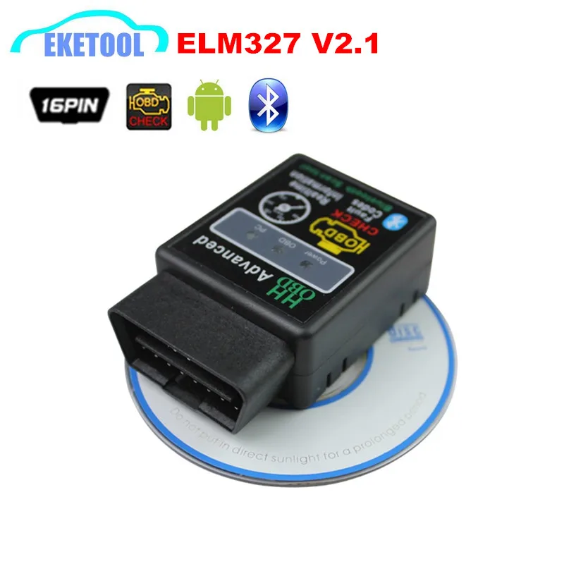 Автомобильный диагностический сканер V2.1 OBD2 HH OBD ELM327 работает Android Torque Bluetooth ELM327 OBD интерфейс ELM 327