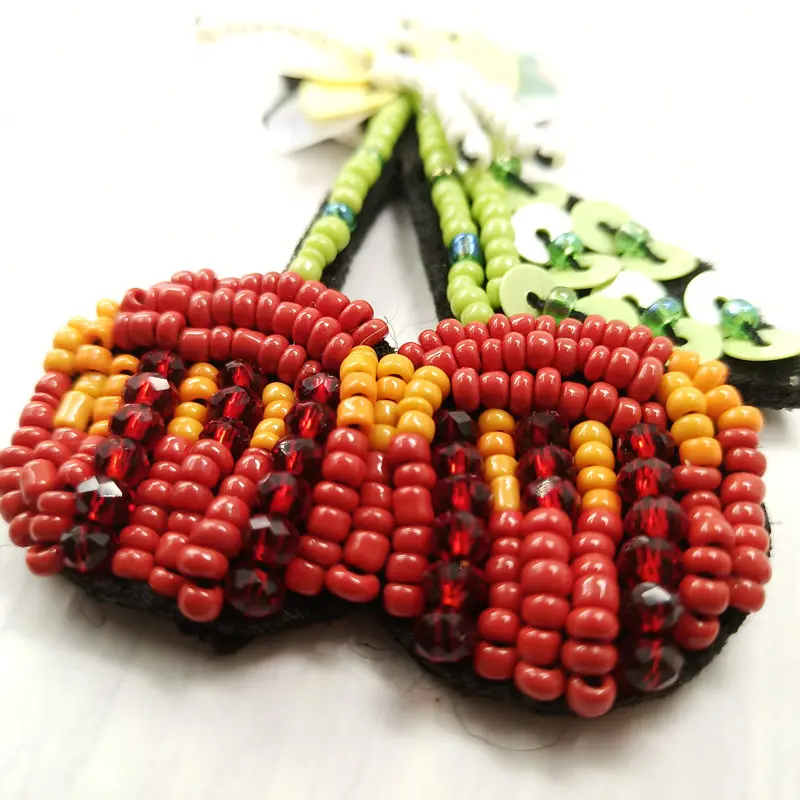 Handmade Beaded Cherry Patches Fruit Patch (1)