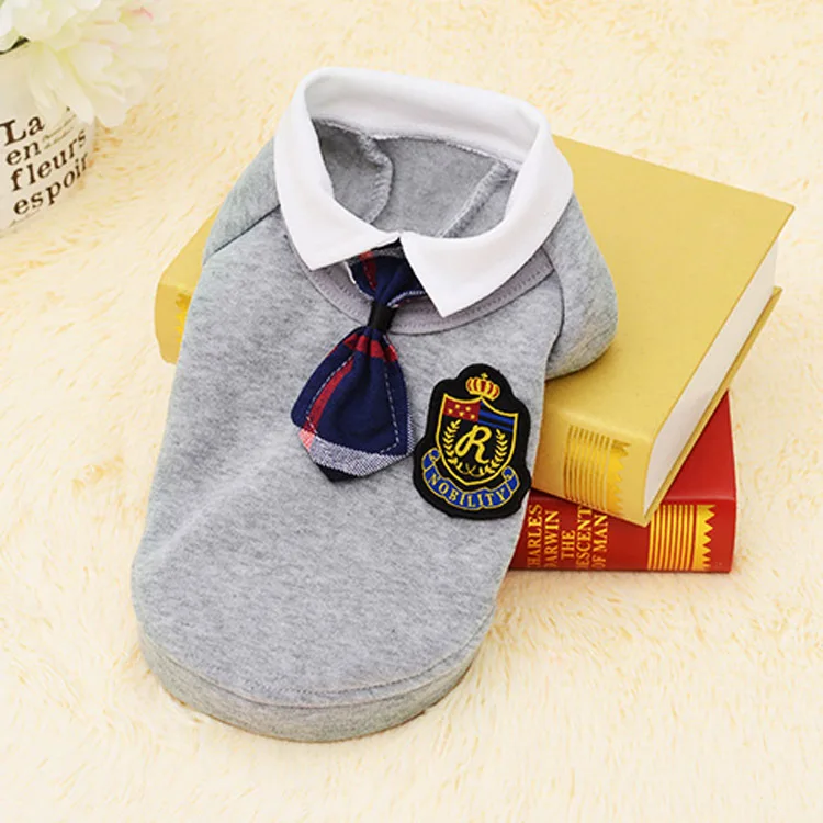 gray Одежда для домашних животных Одежда для собак Свободное пальто платье для влюбленных собак на все сезоны - Цвет: gray