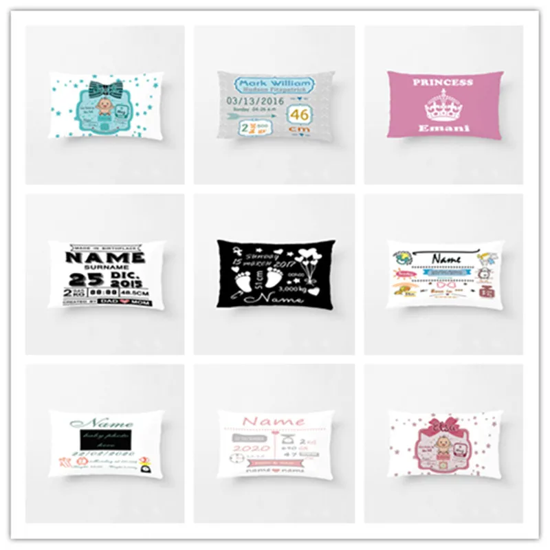 Custom Kids Cushion Cover Cute Blue Pink Pillow Cover Square Polyester Children Pillow Case Boy and Girl Birth Stats for Gift Custom Kids Cushion Cover Cute Blue Pink Pillow Cover Square Polyester Children Pillow Case Boy and Girl Birth Stats for Gift