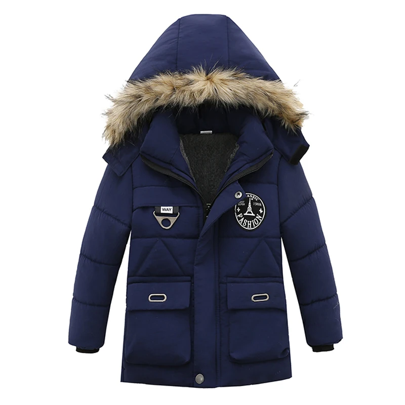 

Baby Boys Jackets 2018 Autumn Winter Jacket For Boys Coat and Jacket Kids Fur Hooded Warm Cotton Outerwear Coat Children Clothes