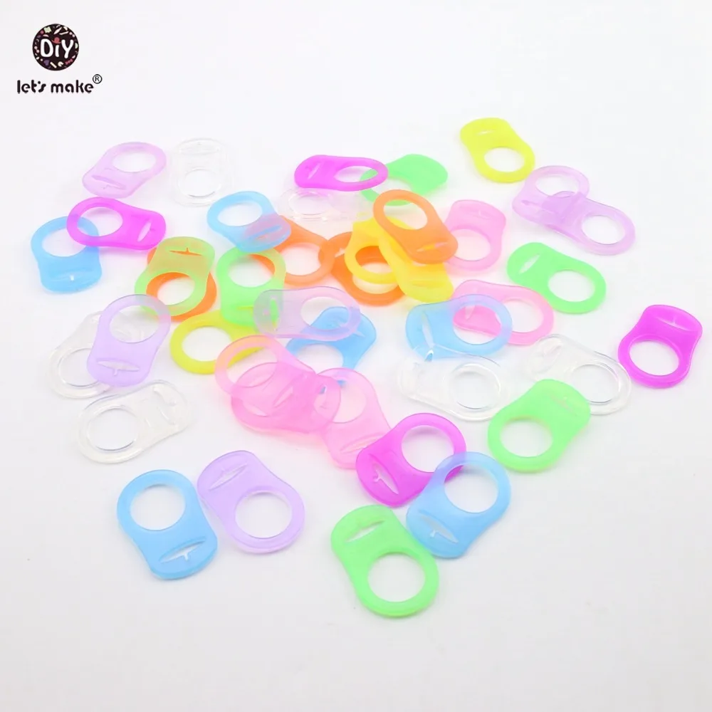 

Let's Make BPA Free 50pc baby silicone baby pacifier mam dummy chain holder pacifier clip adapter rings Colorful teething beads