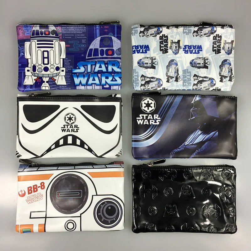 

cool Star War Anime Cosmetics Bags PU Zipper School Square Pencil Case Storage Pen Bag Large-capacity Pouch Stationery New