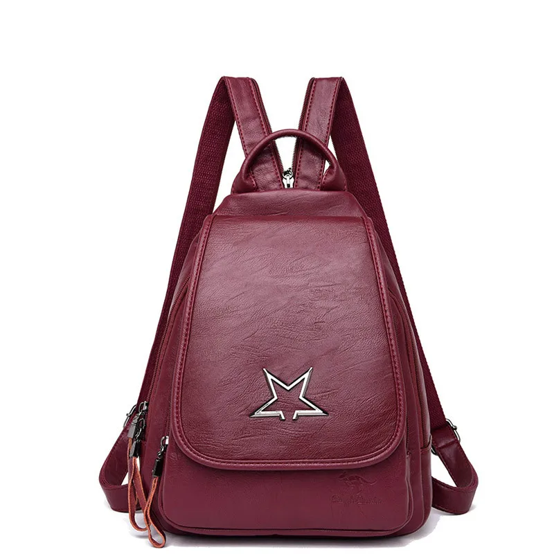 

2019 Summer Luxury Women Backpack High Quality Leather Backpacks for Teenage Girls Mochilas Vintage Bagpack Ladies School Bags