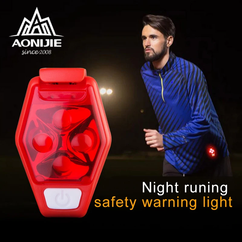 

BIKING 4 LED IPX4 Waterproof Night Running Warning Lights Bicycle tail Lamp Torch 4 Modes Camping Sports Chest Lights