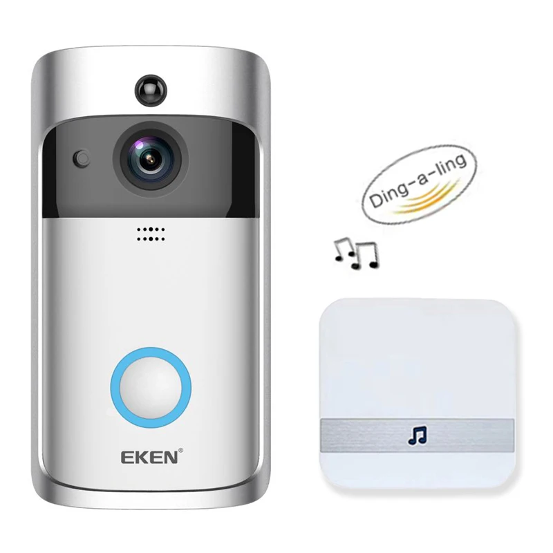 Eken V5 смарт WiFi видео дверной звонок мобильный телефонный звонок домофон с колокольчиком ночного видения IP дверной звонок беспроводная домашняя камера безопасности