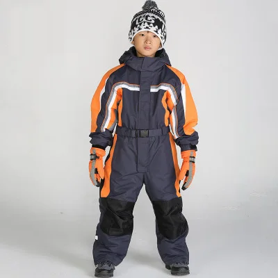 Верхняя одежда для детей; теплые лыжные куртки; утолщенный детский лыжный костюм; комплекты одежды для мальчиков и девочек; зимние детские комбинезоны для От 2 до 7 лет - Цвет: Серый