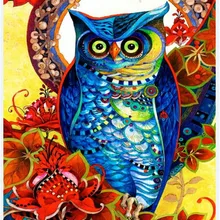 Горячая разноцветная Сова печатная DIY Цифровая живопись маслом по номерам ручная роспись маслом 40x50 см без рамки