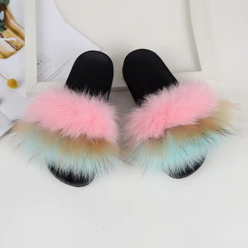 baby fur slide sandals