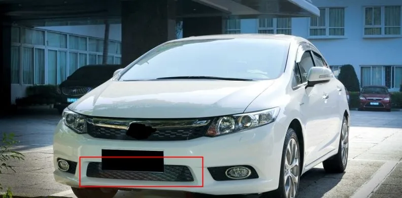 Черный Передний бампер Нижняя решетка радиатора Решетка Вставка для Honda Civic 2012 2013