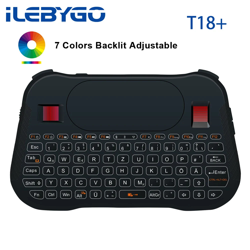 

T18 Plus English 2.4GHz Wireless Keyboard Air Mouse Touchpad Handheld Backlight Controller for TV BOX Mini PC PK I8 H18 H20