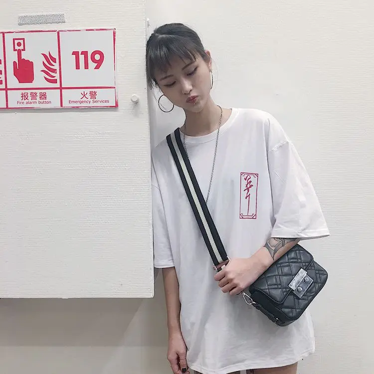 Японский Манга графическое письмо Geisha Корейская уличная одежда свободная