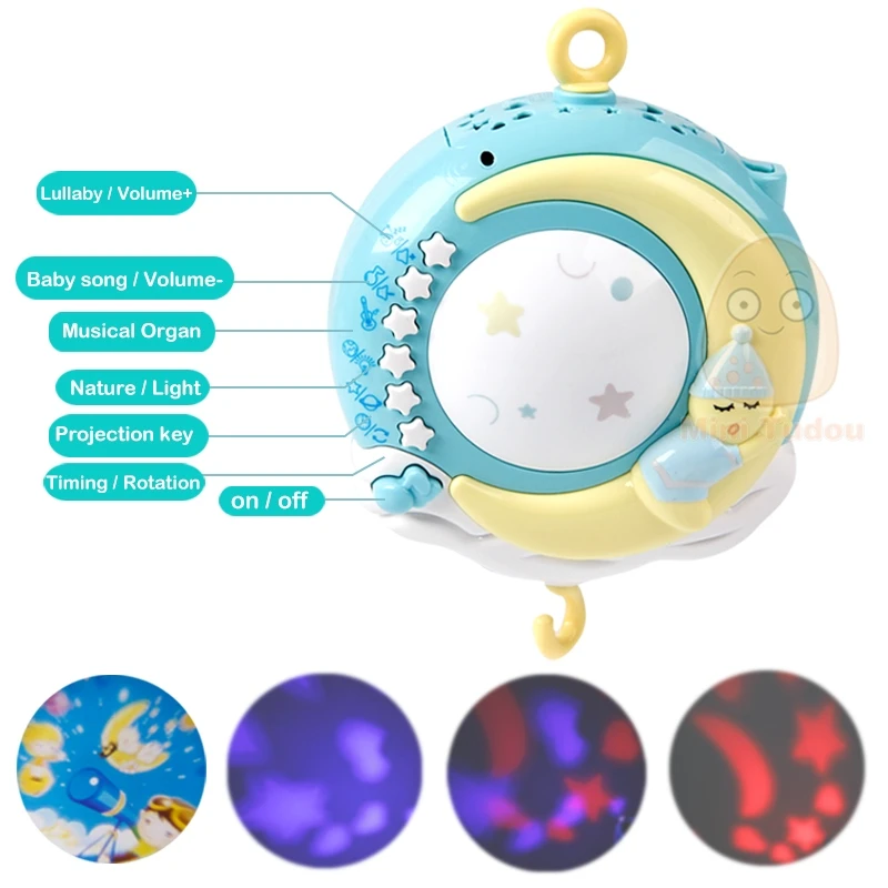 iMountek Baby Musical Crib Bed Bell Rotating Mobile Star