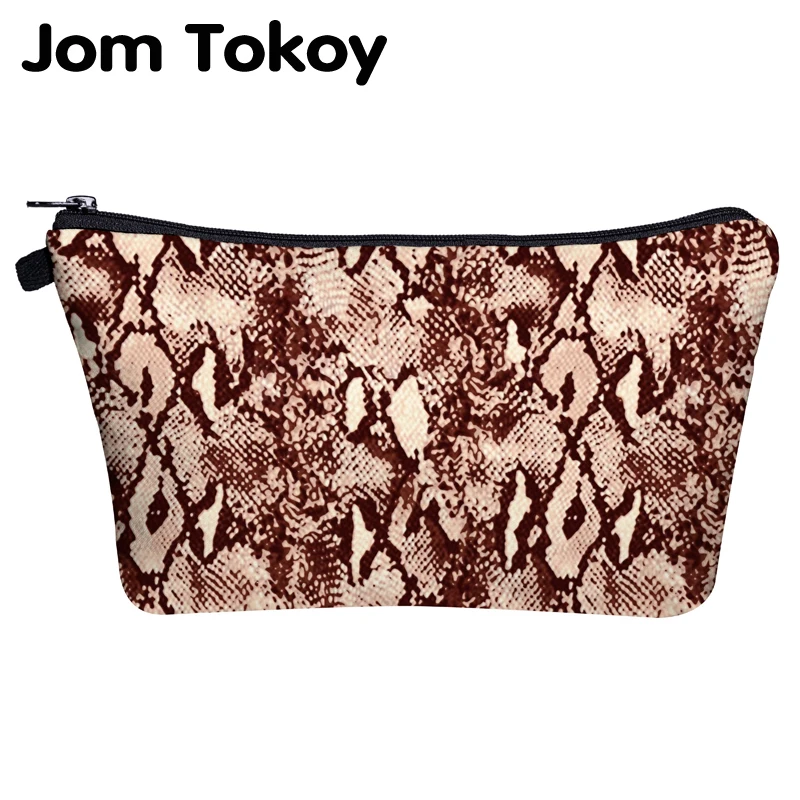 Сумка для косметики Jom Tokoy многофункциональная косметичка со змеиным принтом