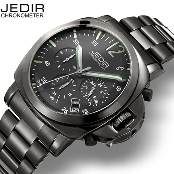 

JEDIR Men Casual Watch Genuine Leather Luxury Men Watches Quartz Wristwatch CHRONOGRAPH & 24 hours Function Sport Watch relogio
