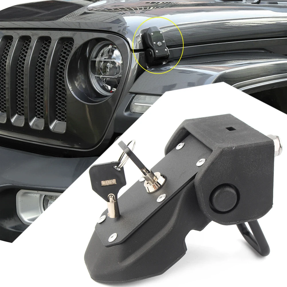 Hood Latches 2007-2021 Hood Lock Latch Latches Kit for Jeep Wrangler Stainless Steel Black 