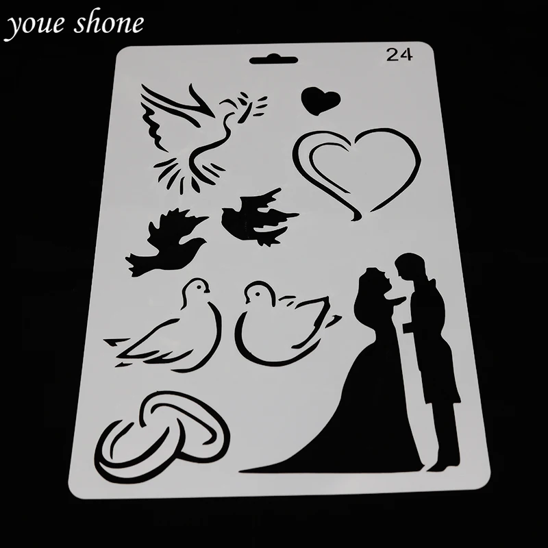 

2017 Kissing Couple Silhouette Cake Stencils for Wedding Cake Decoration Fondant Plastic Template Mold Baking Tools Kitchenware