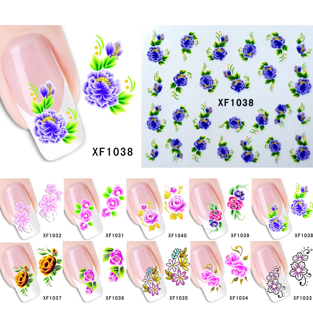 

2017 fashion 10 styles Mix Nail Art Stickers Designs Flower Nail Stickers Water Decals DIY Decoration For Nails Art DIY Design