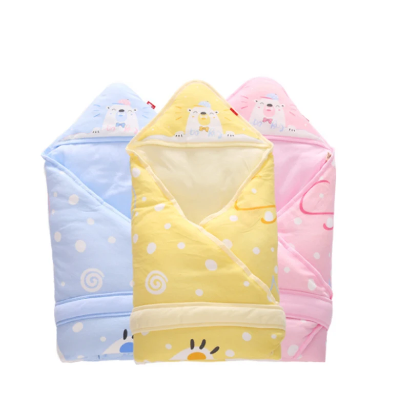 

Envelope for Newborns Swaddle 100*100cm Infant Swaddling Blanket Swaddle Wrap Winter Cotton Printed Baby Sleeping Bag Bedding