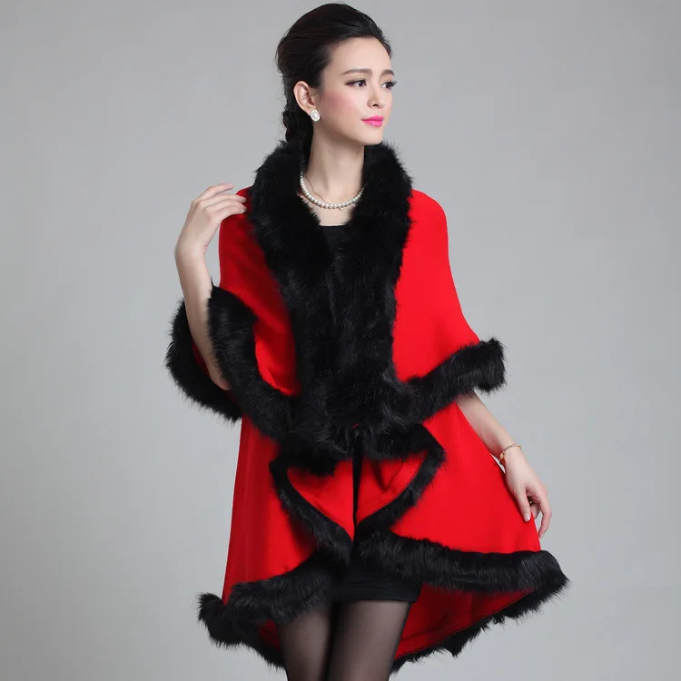 Кардиган длинный утепленный с искусственным мехом|poncho cape|winter warmcape poncho |