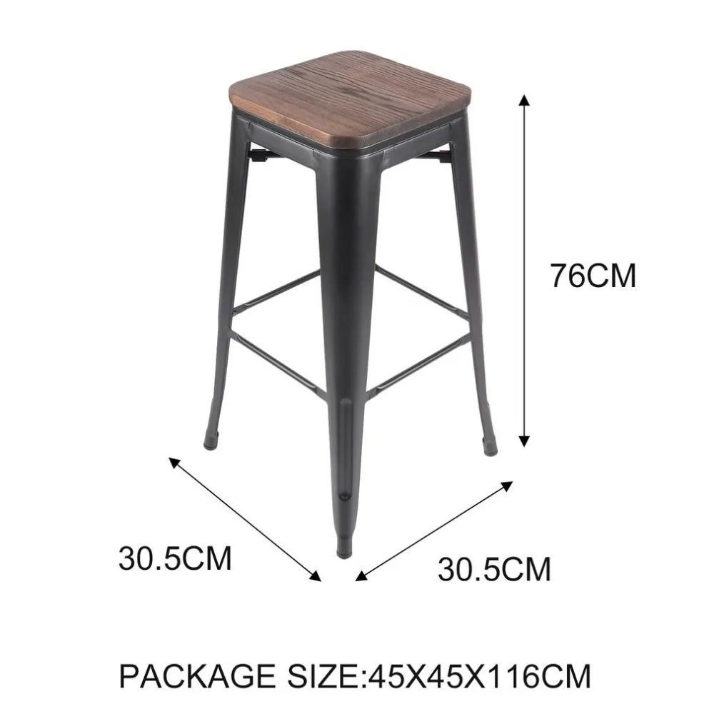 Newest 4pcs Comfortable Industrial Bar Versatile Stool Seat Breakfast Kitchen Bistro Cafe Classic Chair Home Furniture