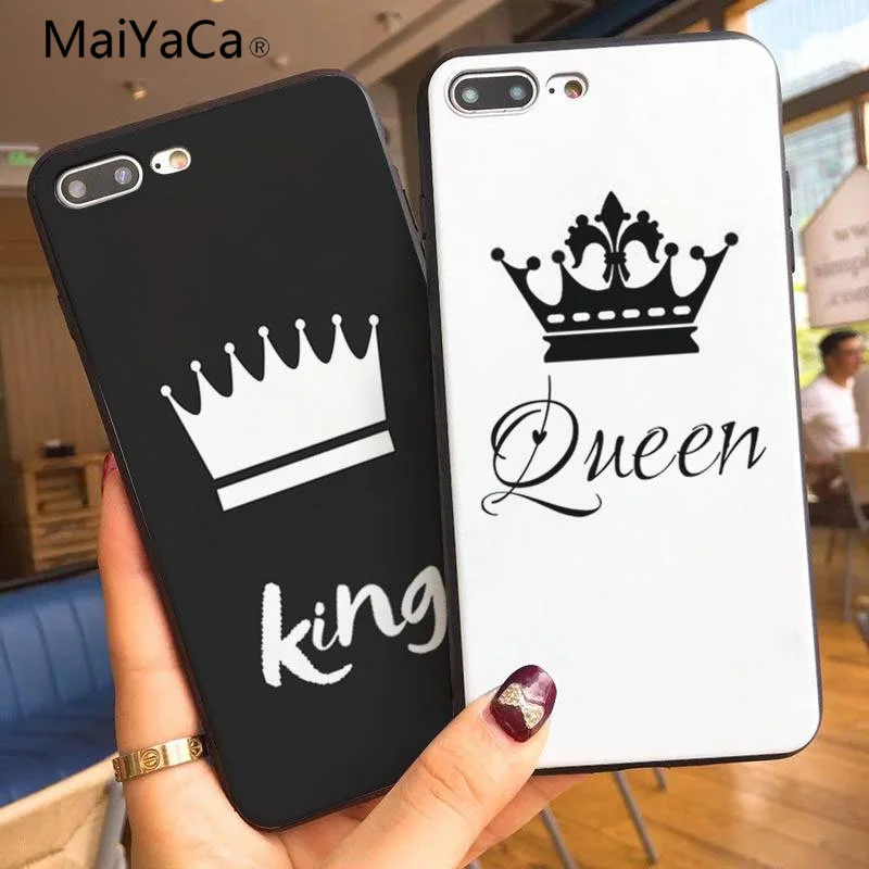 MaiYaCa King and queen Coque Shell чехол для телефона Apple iPhone 7 7plus X 8 8plus 6s 6 6plus 5 5S XR XSMax