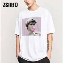 ZSIIBO Давид микеланжело Летняя мужская футболка статуя жевательная резинка конфеты вкус футболка для мужчин HY1MC44