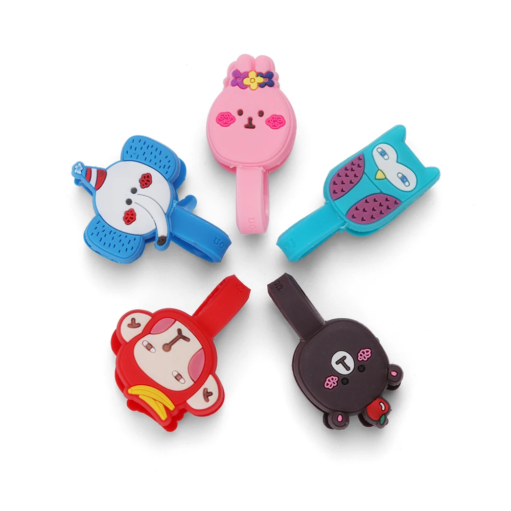 

2PC Silicone Cartoon Thread Headphone Earphone Earbud Cable Cord Wrap Winder Organizer Holder Protector Winding Thread Tools