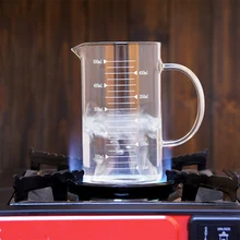 Copo de medição de vidro borosilicado, copo de leite transparente com escala 250ml/500ml/1000ml acessórios de cozinha