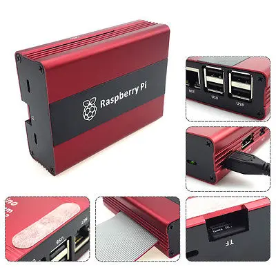 Новый стиль алюминиевый корпус для Raspberry Pi 3 совместим с 2/B + | Игрушки и хобби