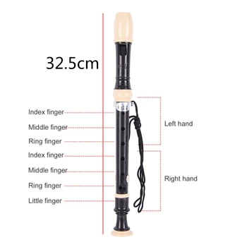 

8 Holes Adjustable ABS Clarinet Soprano Recorder Flute Musical Instrument + Cleaning Rod Piccolos Accessory 325x33x33mm