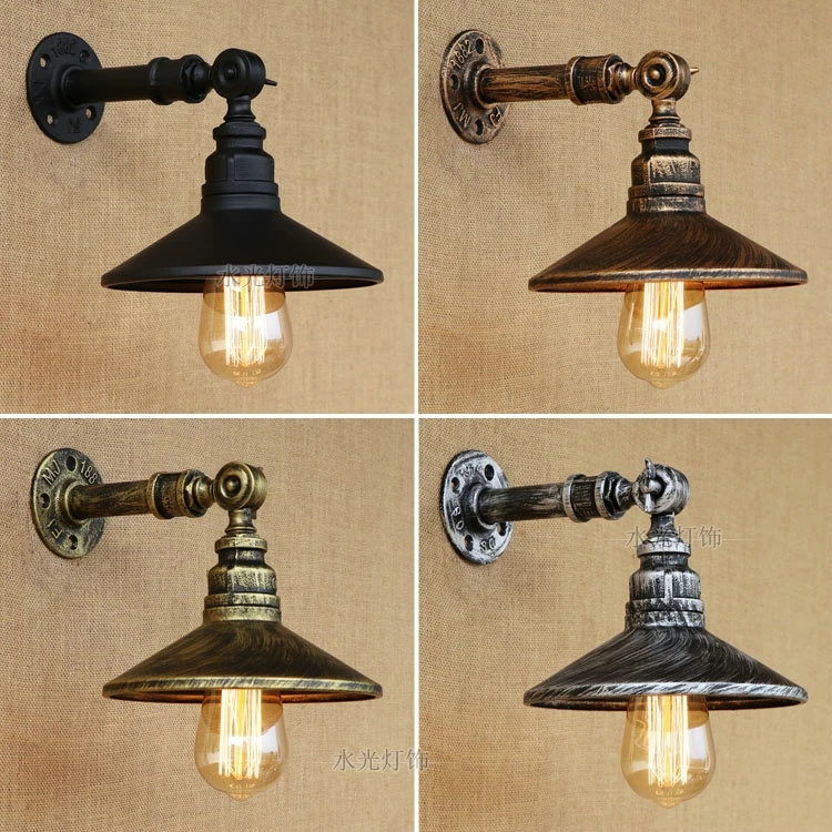 

Steam punk Loft Industrial iron rust Water pipe retro wall lamps Vintage E27 LED sconce wall lights for living room bedroom bar