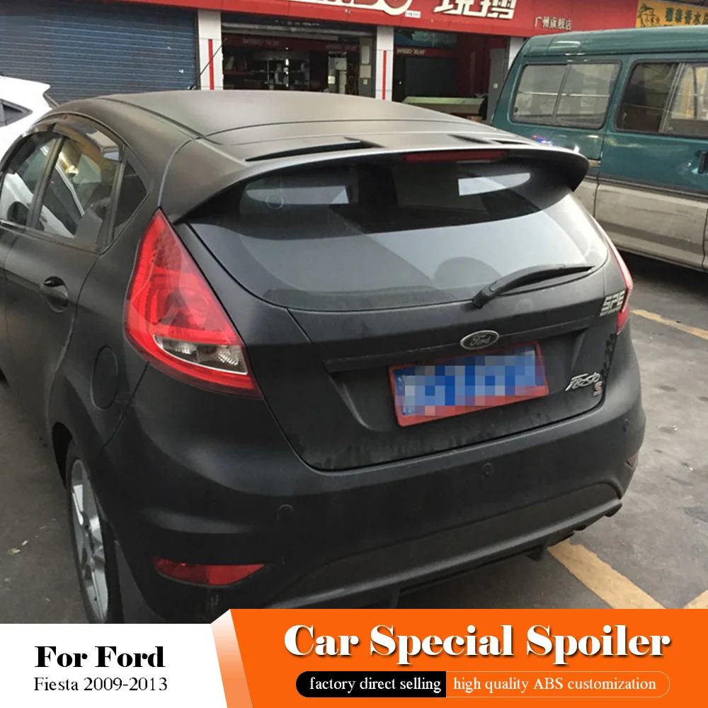 Черный спойлер на крышу для Ford Fiesta 2009 2010 2011 2012 2013 высококачественный АБС-пластик