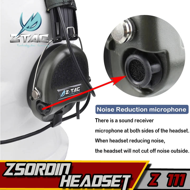 Тактические наушники Z TAC Softair Sordin тактические Z112 PTT Midland kenwood для стрельбы активные