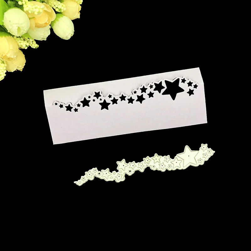 

New 1Pcs Stars Border Metal Cutting Dies Stencil for DIY Scrapbooking Photo Album Stamp Paper Cards Embossing Decorative Crafts