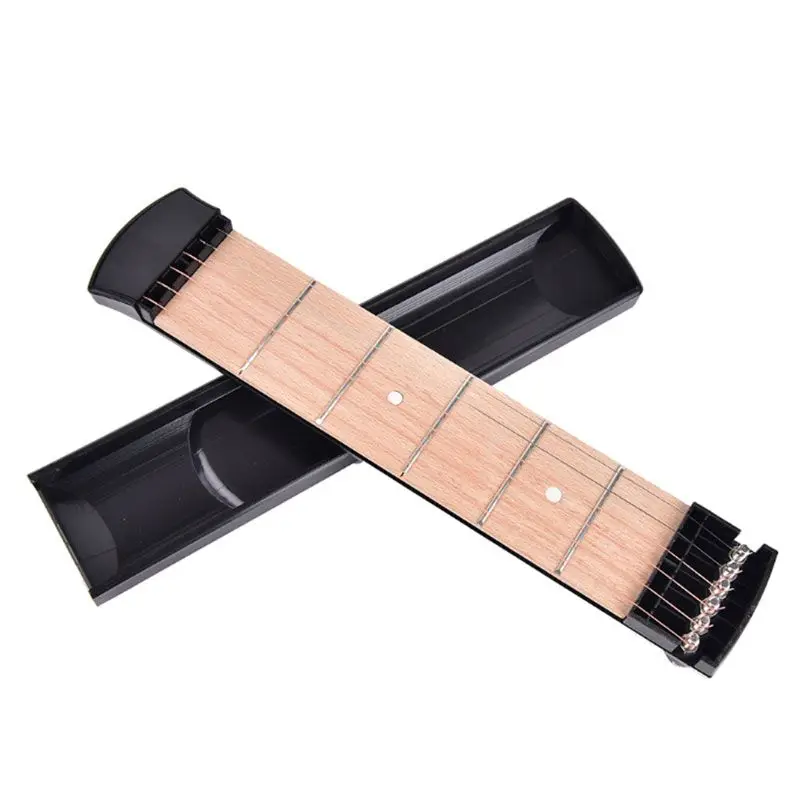 

Portable Pocket Acoustic Guitar Practice Tool Gadget 6 String 4 Fret Model Beginner Finger Chord Conversion Guitar Training