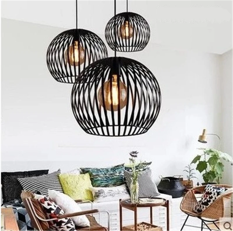 birdcage Pendant Lamps modern Pendant Lights Vintage Style Iron hanging Light for Restaurant Cafes Living Room Lights Fixtures