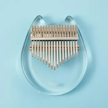 

Nalu For Youth 17 key Kalimba Crystal Cat Shape Acrylic Thumb Piano Mbira Calimba Transparent Keyboard Musical Instrument Gift