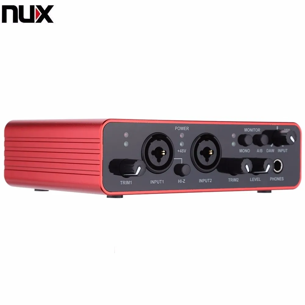 NUX UC-2 мини порт USB XLR 6,35 мм вход выход аудио интерфейс для микрофона MIDI инструмент записи воспроизведения