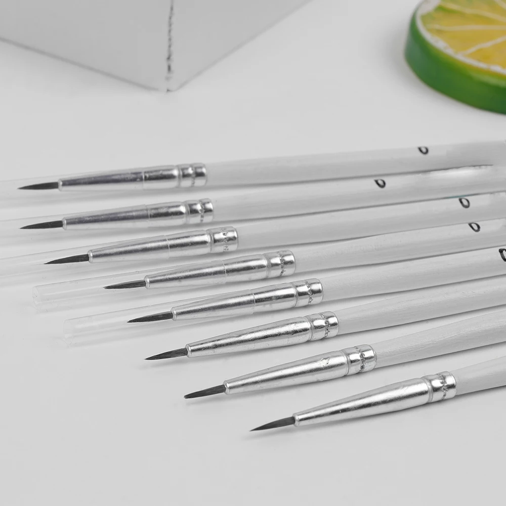

10Pcs/Lot Point Tip Nylon Fiber Hair Line Drawing Pen with Wooden Handle Artist Paint Brush Thin Hook Watercolor Art Tools