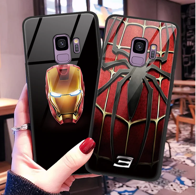 

The Avengers Tempered Glass Case For Samsung Galaxy A40 A50 A70 A30 S10 S8 S9 Plus A7 A8 A6 J4 Plus 2018 Note 8 9 M10 M20 Coque
