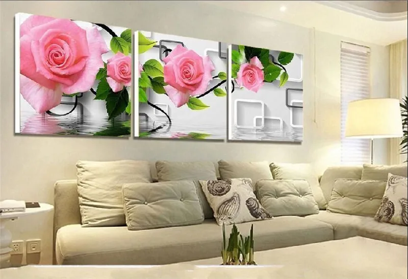 5D Diamond Painting Embroidery Home Decoration Rose cube drill Stone Cross Mosaic Flower Decor | Дом и сад