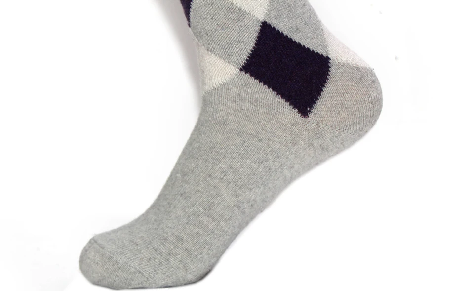 Кролик полушерстяные качества Для мужчин Теплые зимние носки с дезодоратором дышащие мягкие Бизнес Harajuku двойной ромб носки с узором, Meias