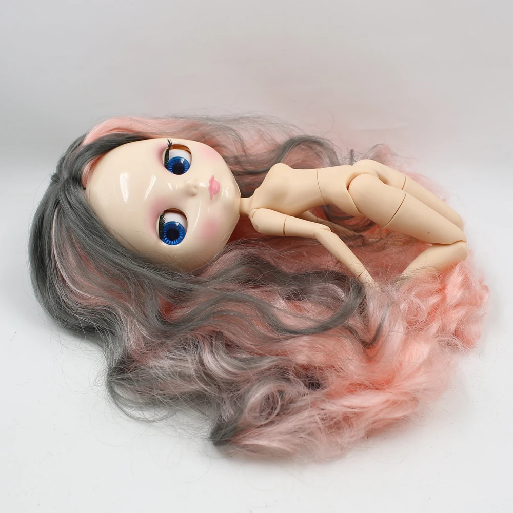 Ледяной обнаженный завод Blyth кукла серии № BL1010/9016 розовый микс серый волос белая кожа сустава тела Neo