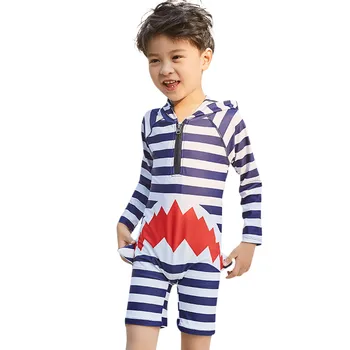 

Children Swimwear for Boys Kids Polyester One piece Swimsuit Bathing Suit Bikini Beach Long Sleeve Pool Swimsuits Clothes K327